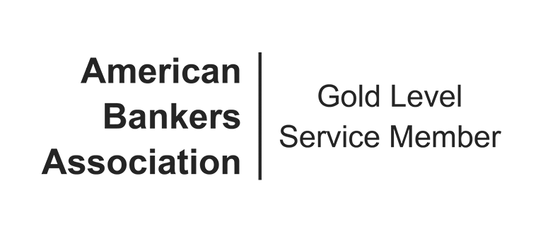American Bankers Association logo next to the words "Gold Level Service Member" displayed on the right.